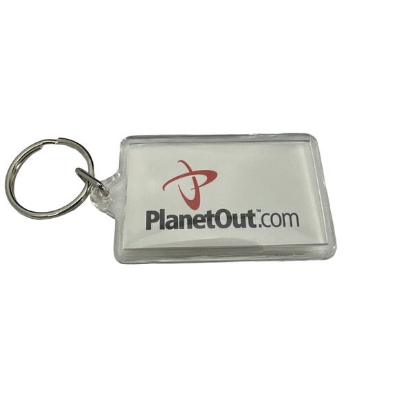Planetout.com Promotional Retro‎ Plastic Keychains KeyRing TV Internet - Picture 1 of 3
